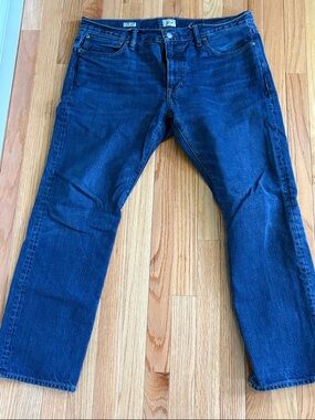 J. Crew Men's Straight Dark Blue Denim Jeans